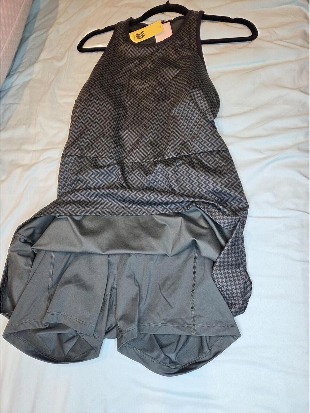 All in Motion Women's Medium Sleeveless Active Dress Black Green Houndstooth - Picture 6 of 7